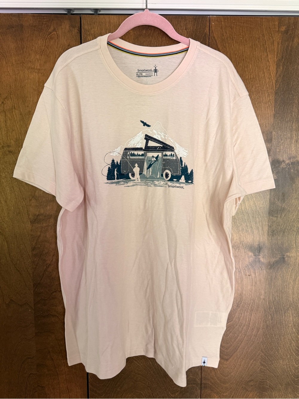 Smartwool Unisex XL Cream Color Graphic Outdoor Tee